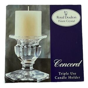 Royal Doulton Triple Use Crystal Pedestal Candle Holder